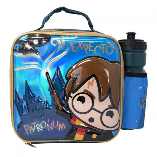 Bolsa Portaalimentos y Botella Harry Potter Chibi