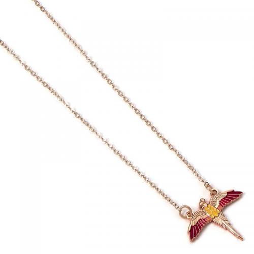 Collar Harry Potter Fawkes Oro Rosa