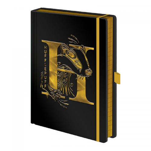 Cuaderno A5 Harry Potter Hufflepuff Negro y Dorado Premium