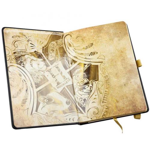 Cuaderno A5 Harry Potter Hufflepuff Negro y Dorado Premium