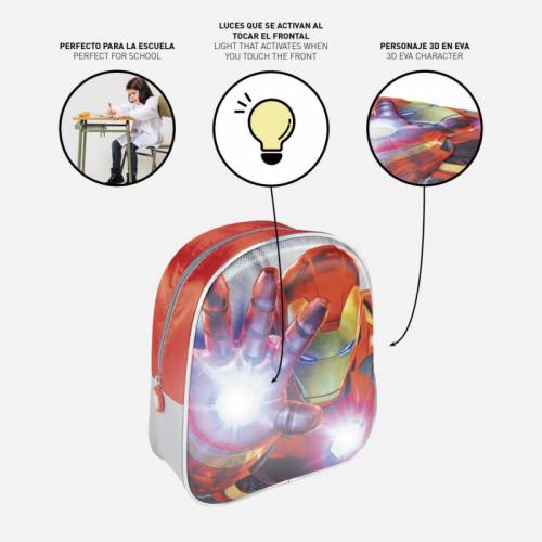 Mochila Infantil Luces Iron Man Marvel