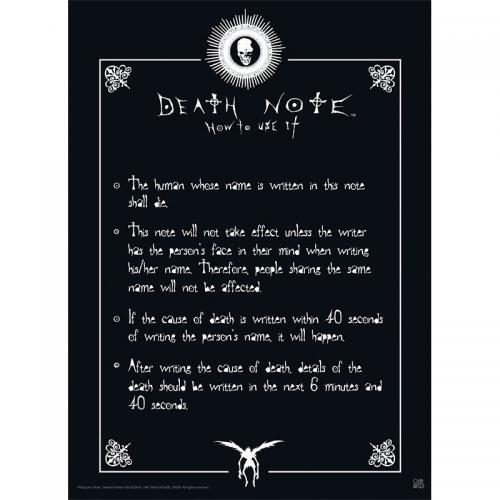 Póster Death Note Reglas