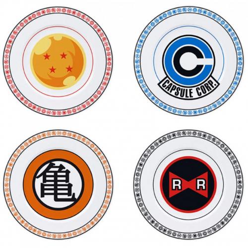 Set 4 Platos Emblema Dragon Ball